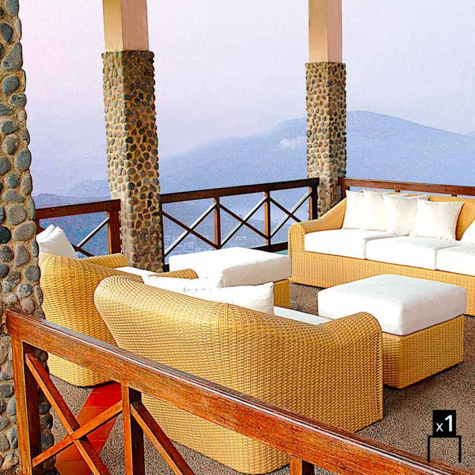 Venkovní křeslo polyethylen tkané konstrukce hand Cooper Viadurini