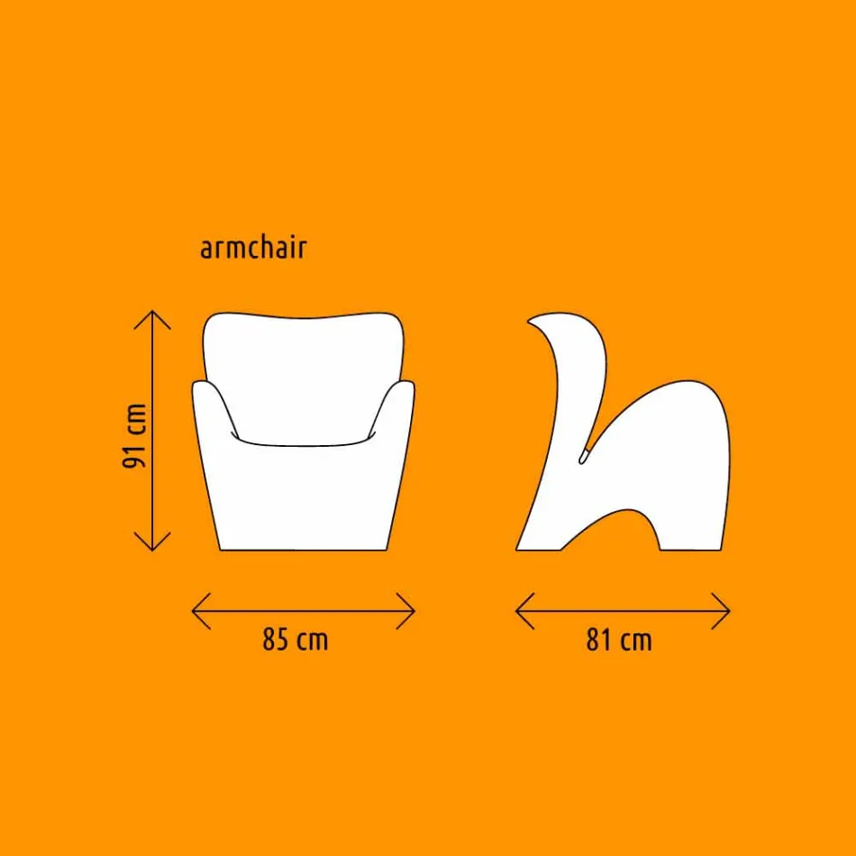 Designové venkovní nebo vnitřní křeslo z barevného plastu - Lily od Myyour Viadurini