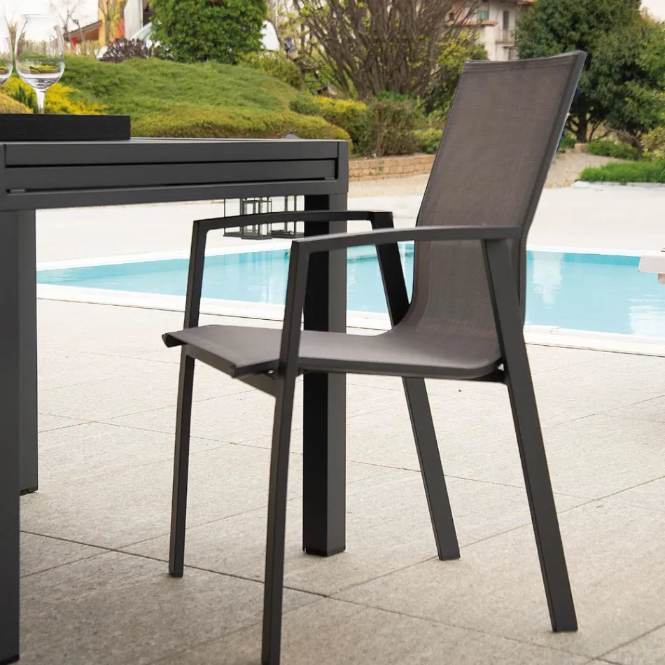 Venkovní křeslo z hliníku a textilenu - mapa Viadurini