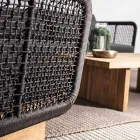 Zahradní křeslo s týkovou základnou a provazovou opěrkou, Homemotion - Chantall Viadurini