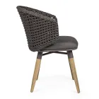 Zahradní křeslo s teakovými nohami a látkovým sedákem, Homemotion - Chantall Viadurini