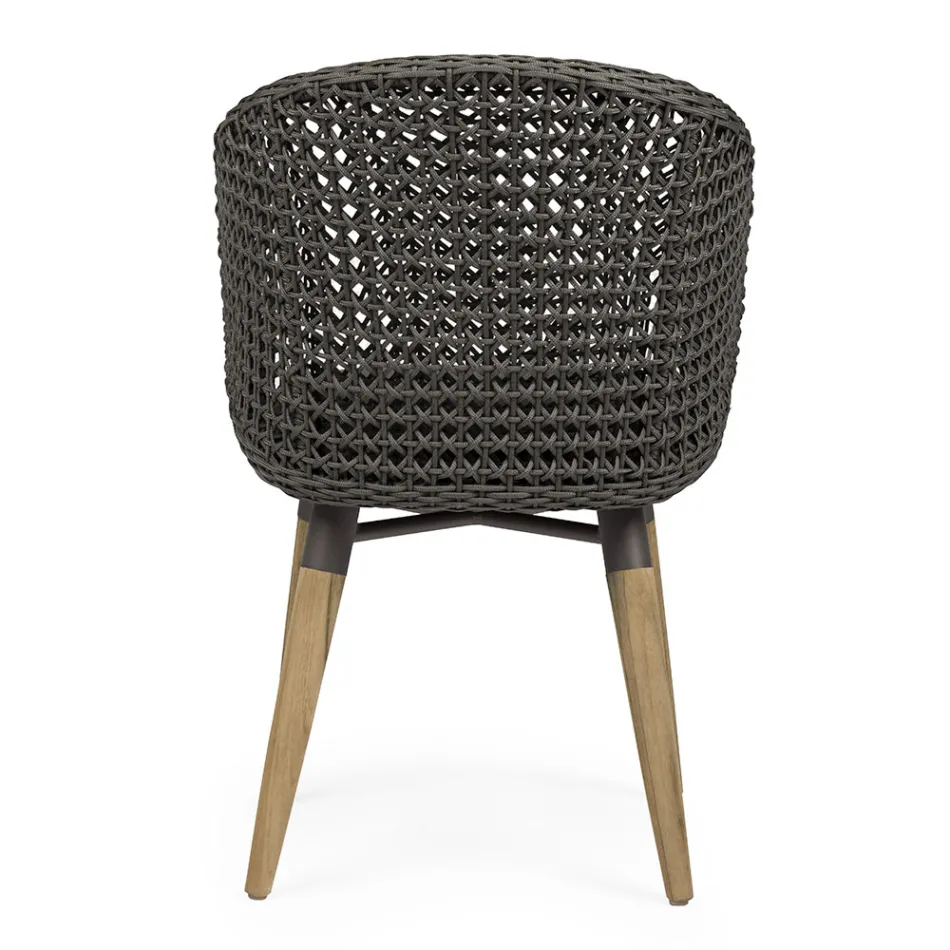 Zahradní křeslo s teakovými nohami a látkovým sedákem, Homemotion - Chantall Viadurini