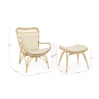 Zahradní křeslo s podnožkou a tkaním ze syntetických vláken - záležitost Viadurini