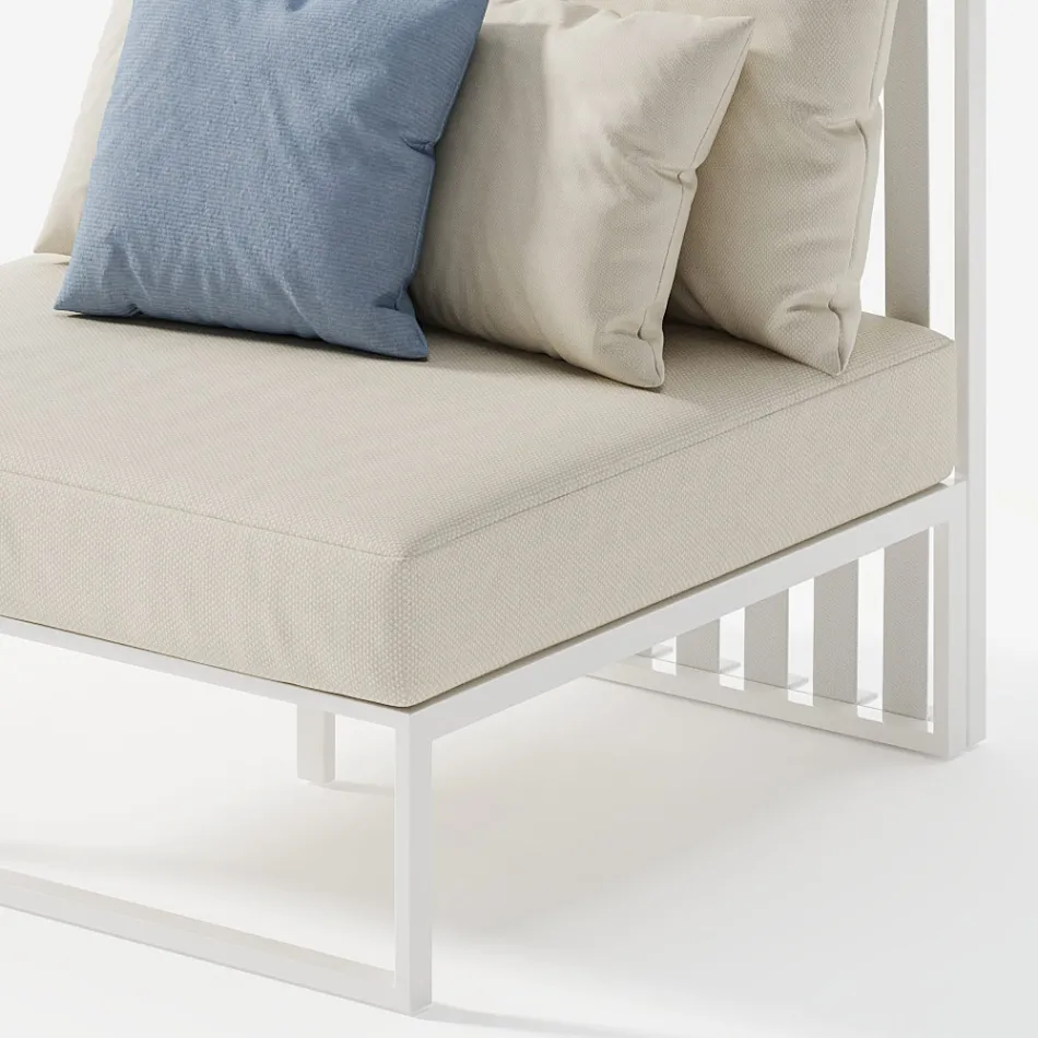 Zahradní křeslo s látkovým sedákem a hliníkovou konstrukcí Made in Italy - Juliediv Viadurini