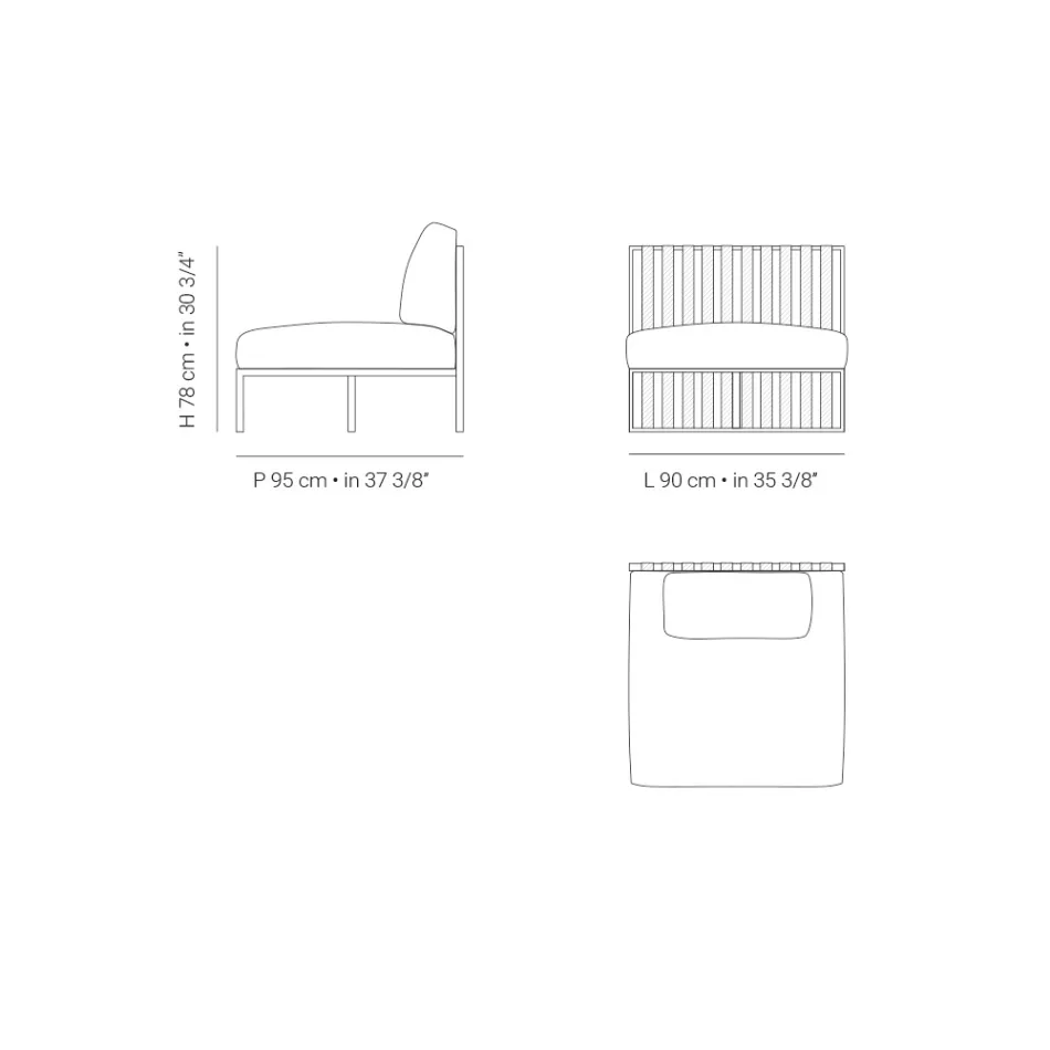 Zahradní křeslo s látkovým sedákem a hliníkovou konstrukcí Made in Italy - Juliediv Viadurini