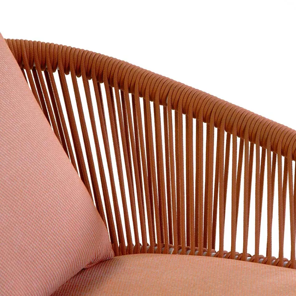 Zahradní židle s hliníkovým rámem a lany s polštáři - stan Viadurini