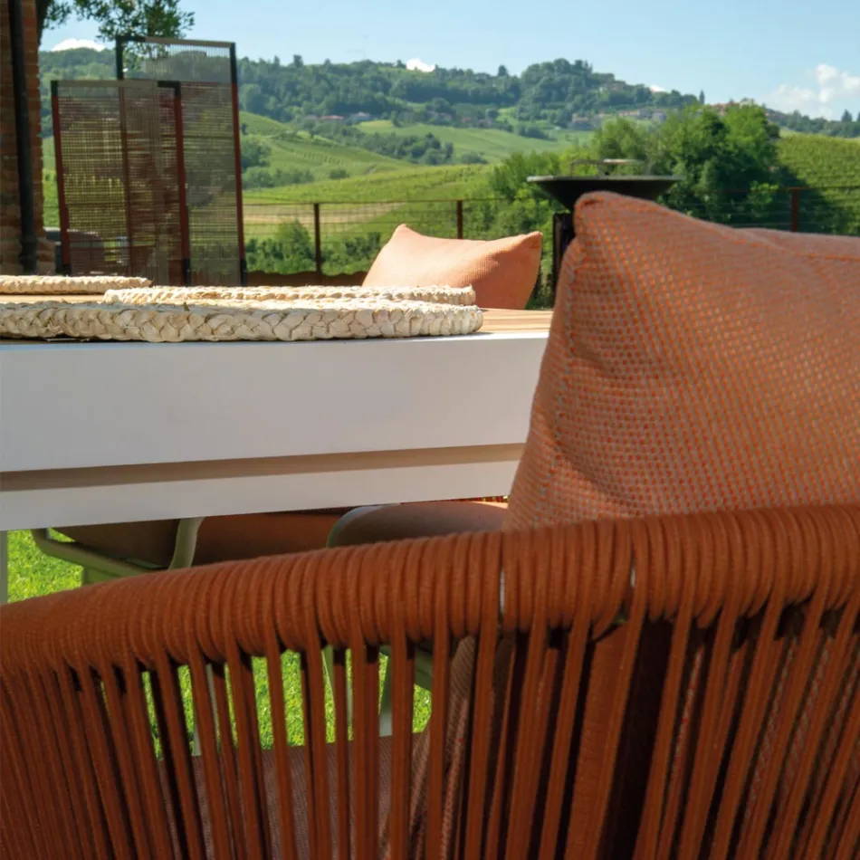 Zahradní židle s hliníkovým rámem a lany s polštáři - stan Viadurini