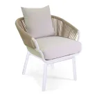 Zahradní židle s hliníkovým rámem a lany s polštáři - stan Viadurini