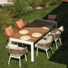 Zahradní židle s hliníkovým rámem a lany s polštáři - stan Viadurini