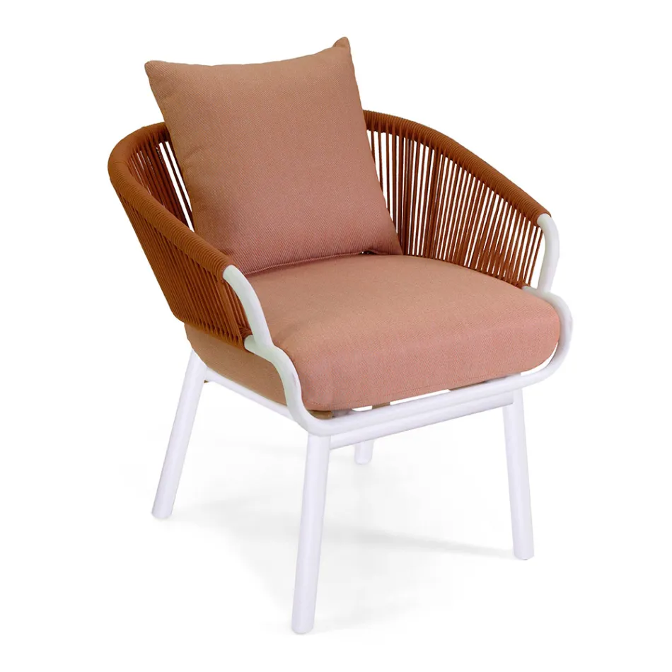 Zahradní židle s hliníkovým rámem a lany s polštáři - stan Viadurini