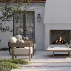 Zahradní židle s rámem z teakového dřeva Made in Italy - Briga Viadurini