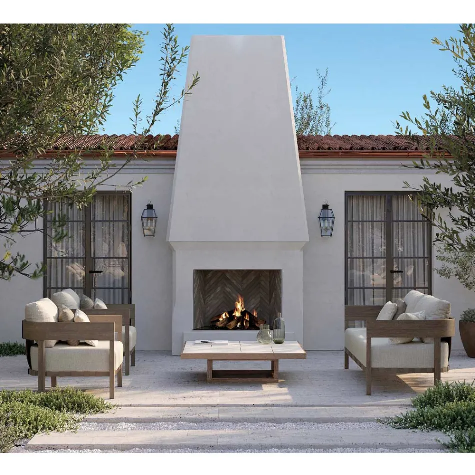 Zahradní židle s rámem z teakového dřeva Made in Italy - Briga Viadurini