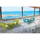 Stohovatelné designové zahradní křeslo v bílé, modré nebo zelené barvě - Favolizia Viadurini