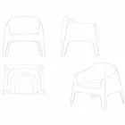 Pevné u stohovatelného zahradního křesla Vondom z polypropylenu Viadurini