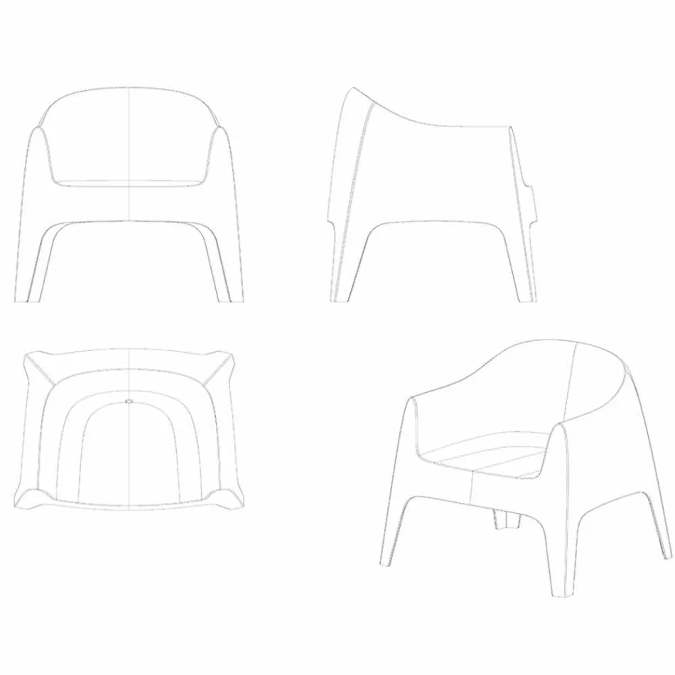 Pevné u stohovatelného zahradního křesla Vondom z polypropylenu Viadurini