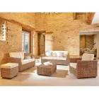 Zahradní křeslo z přírodní abaky s polštářky - Raziel Viadurini