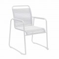 Zahradní židle z bílého hliníku, stohovatelný moderní design - riskantní
