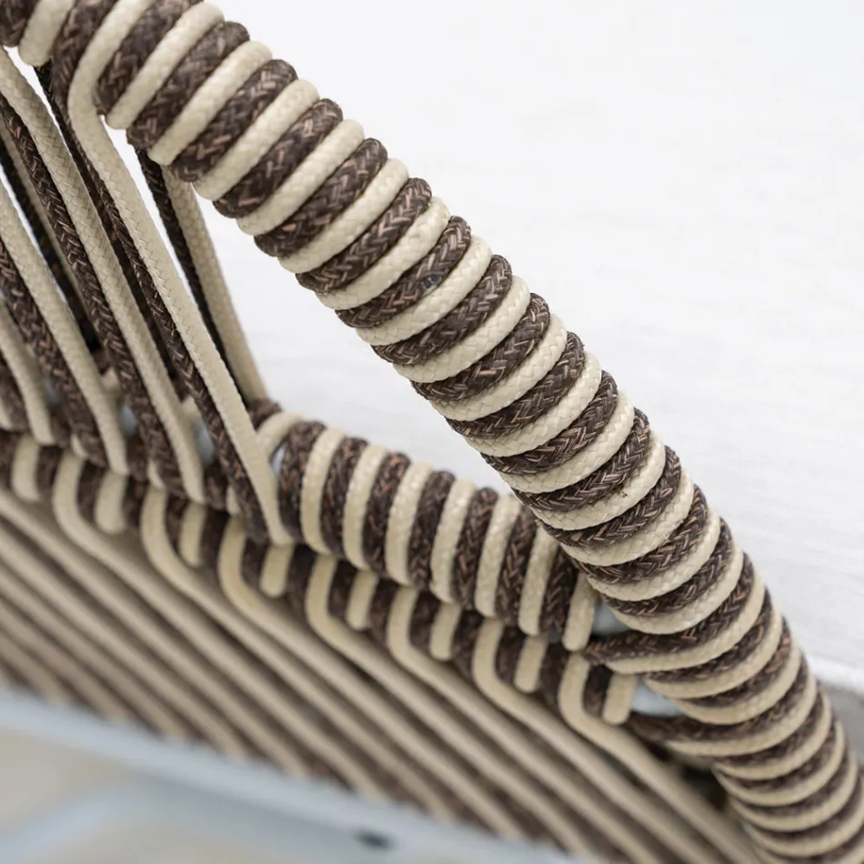 Zahradní křeslo z hliníku a lana - Alcor Viadurini