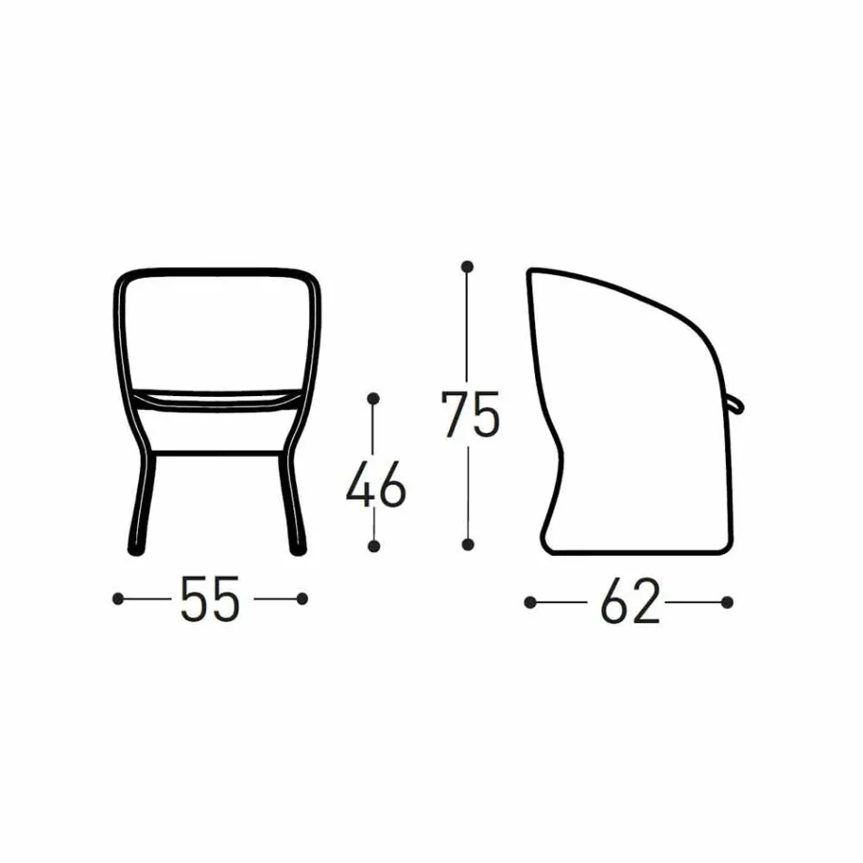 Zahradní křeslo z barevných pletených syntetických vláken - Maat od Varaschin Viadurini