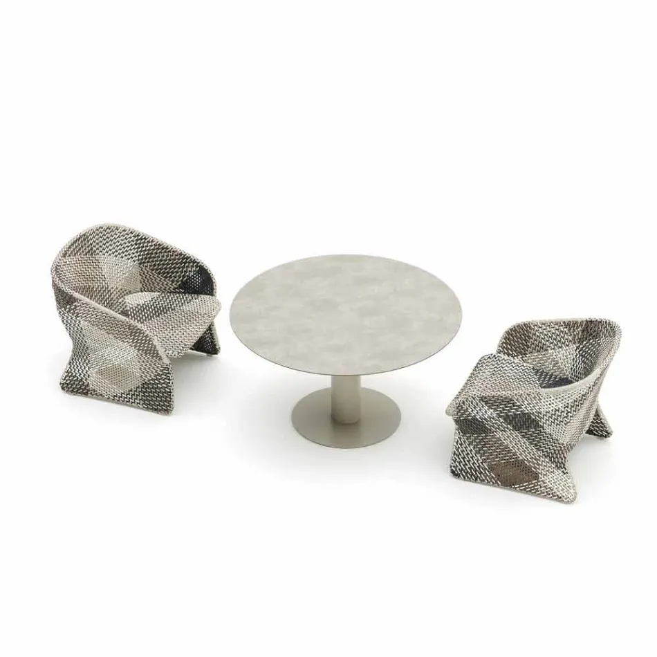 Zahradní křeslo z barevných pletených syntetických vláken - Maat od Varaschin Viadurini