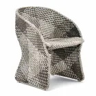 Zahradní křeslo z barevných pletených syntetických vláken - Maat od Varaschin Viadurini