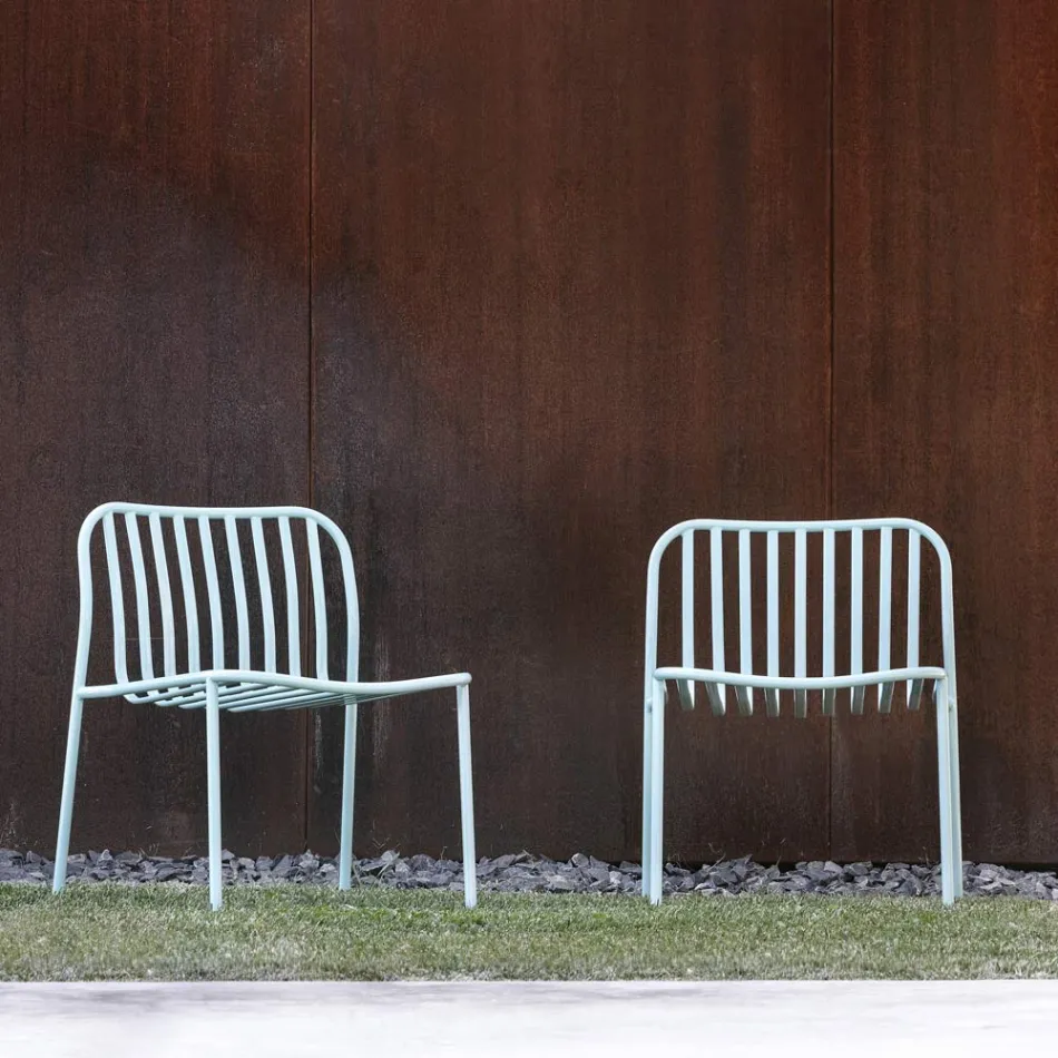 Stohovatelné kovové zahradní křeslo Made in Italy 2 kusy – jednoduše Viadurini