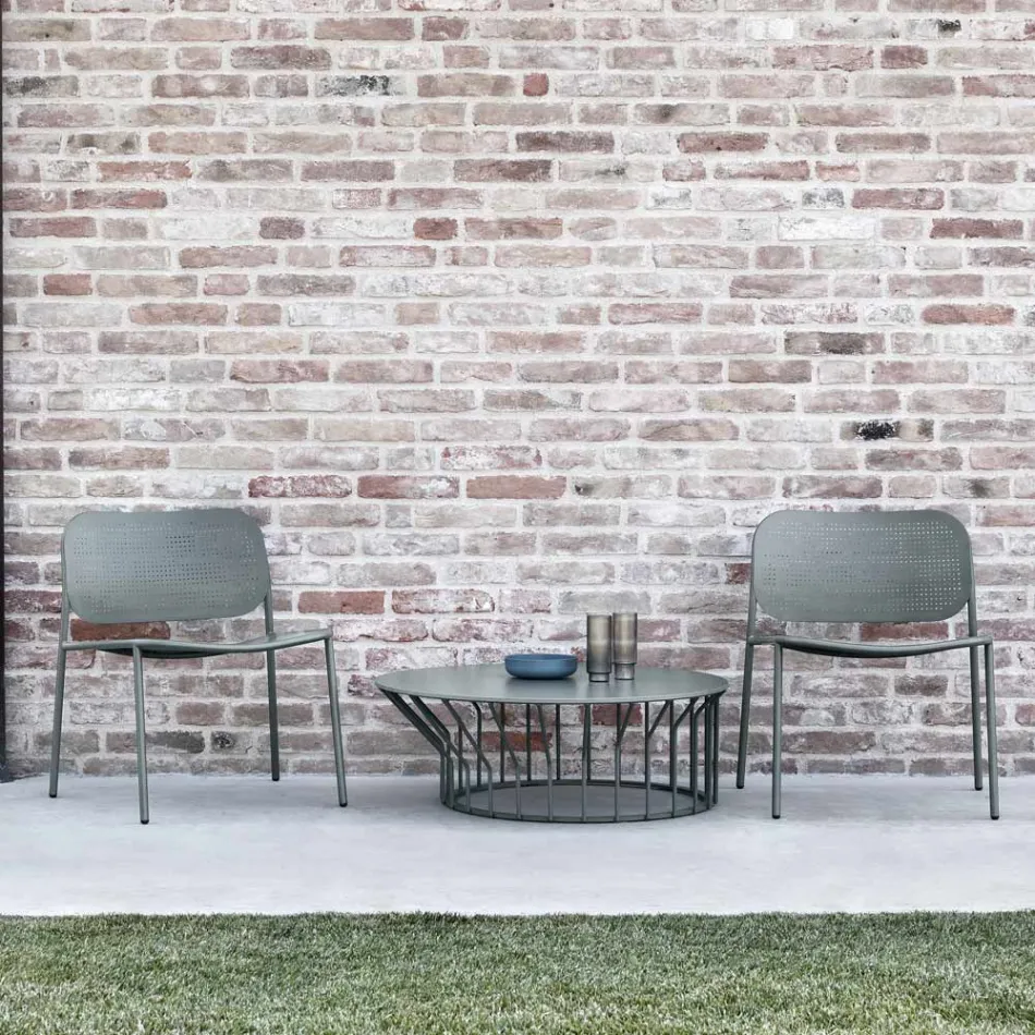 Zahradní křeslo z lakovaného kovu Made in Italy 2 kusy - Synergy Viadurini