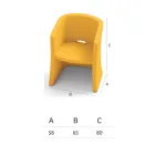 Zahradní křeslo z polyetylenu s područkami Made in Italy - Perez Viadurini