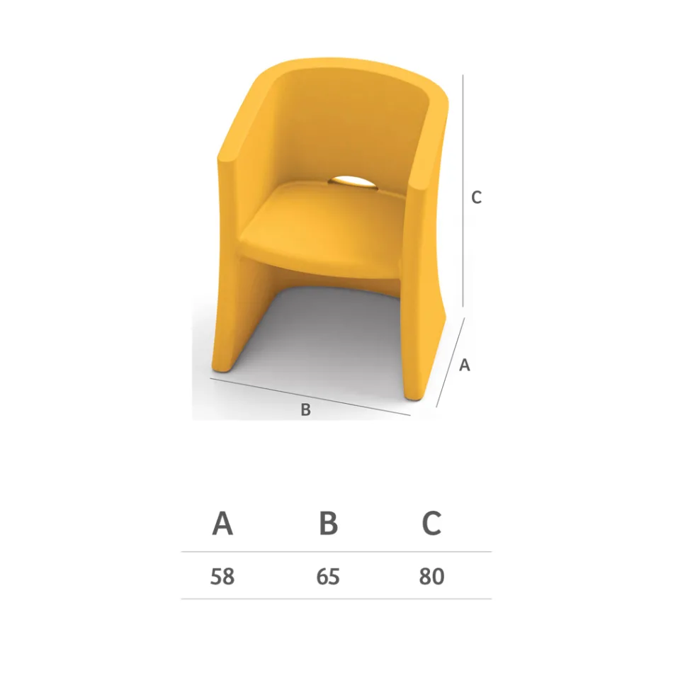 Zahradní křeslo z polyetylenu s područkami Made in Italy - Perez Viadurini