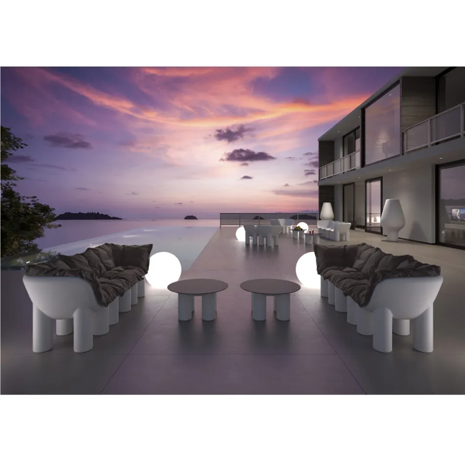 Zahradní křeslo z polyetylenu a látky vyrobené v Itálii - Freccia Viadurini