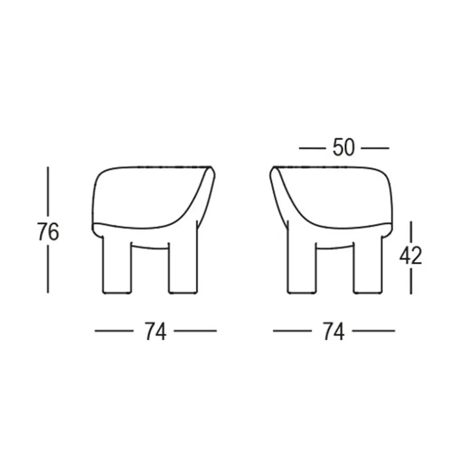 Zahradní křeslo z polyetylenu a látky vyrobené v Itálii - Freccia Viadurini