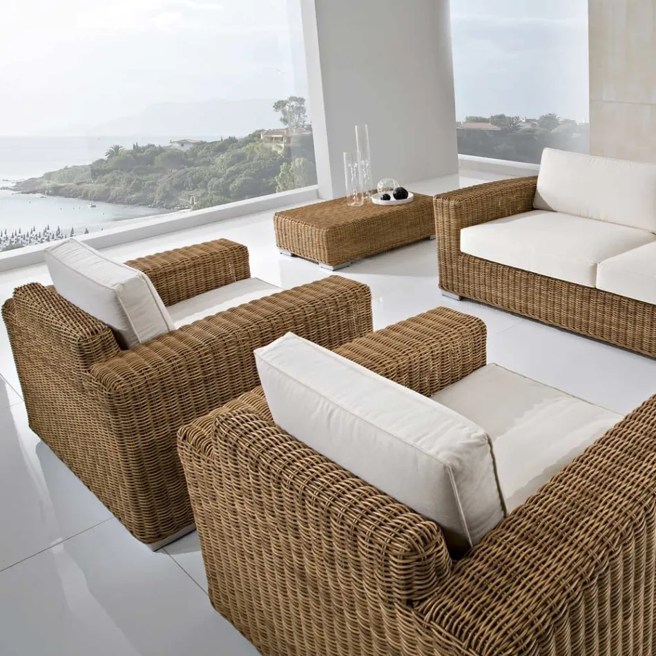 Zahradní křeslo z ručně tkaného polyratanu - Yoko Viadurini