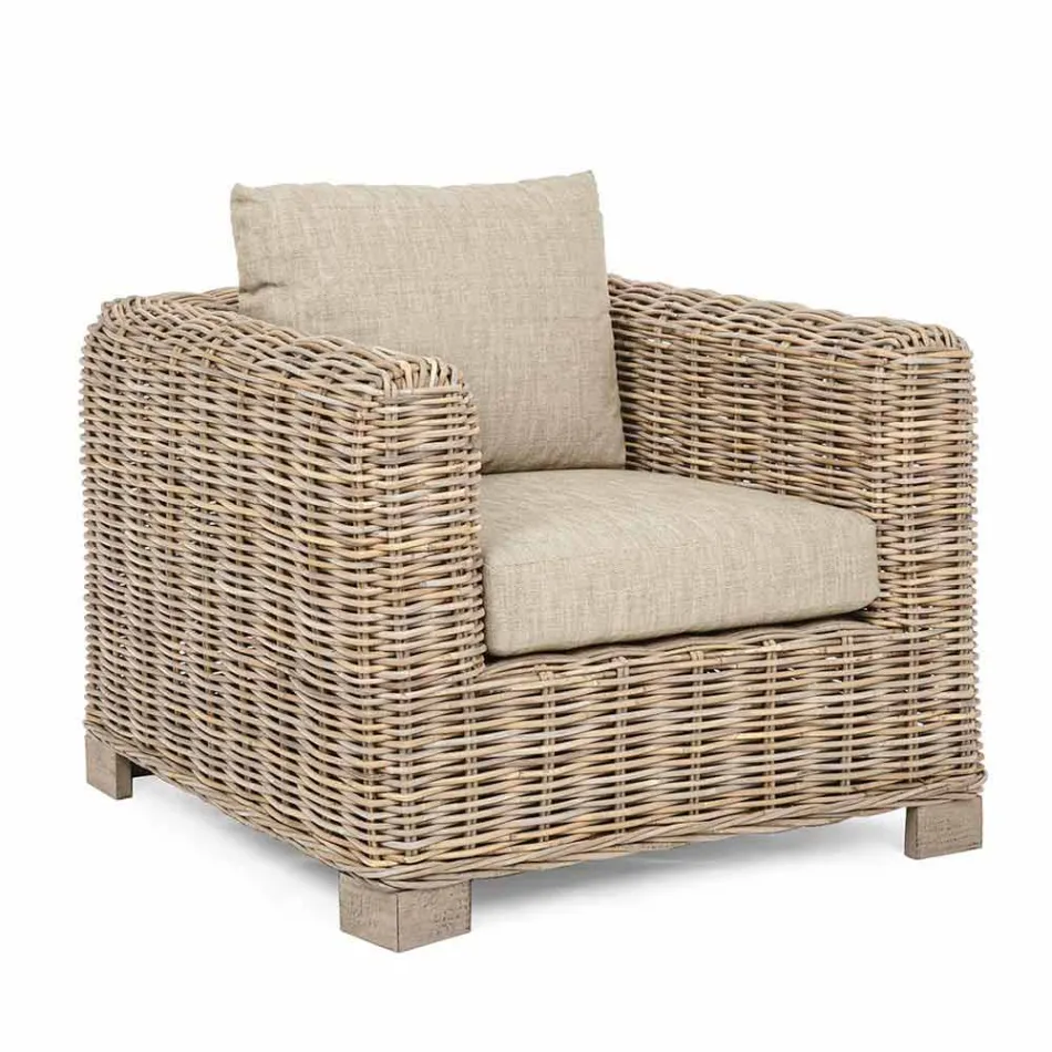 Homemotion Indoor / Outdoor Design Rattan Garden Armchair - Ceara Viadurini