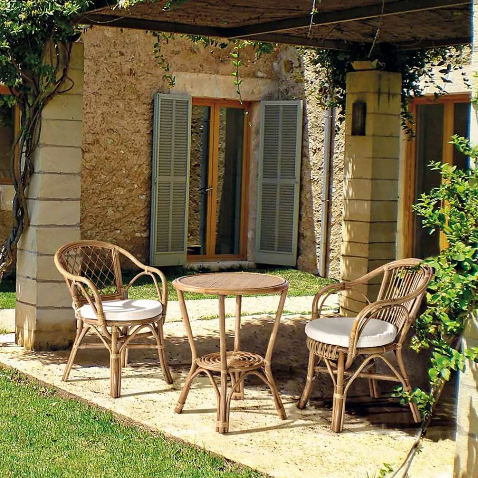Zahradní křeslo v designu přírodního ratanu pro venkovní použití - sporalizia Viadurini