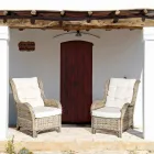 Zahradní křeslo z přírodního ratanu pro venkovní použití s polštáři - Supreme Viadurini