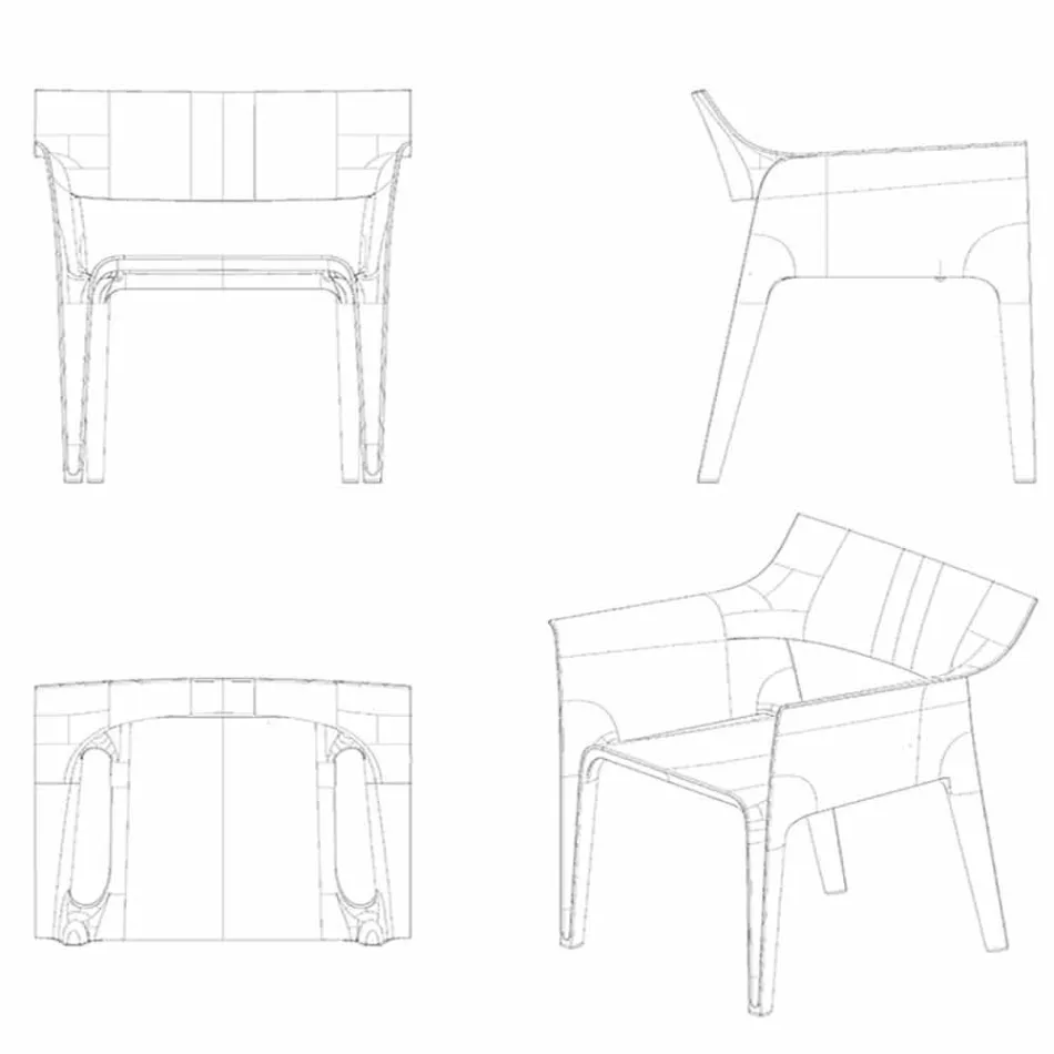 Zahradní křeslo Pedrera Vondom z polypropylenu a sklolaminátu Viadurini