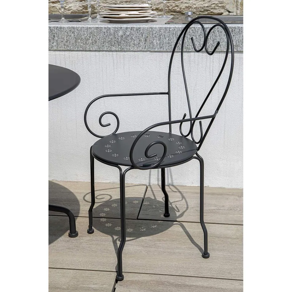Zahradní židle vyrobená výhradně z kovu - Archiv Viadurini