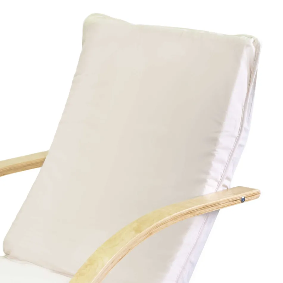 Interiérové křeslo z březového dřeva a látky - Abissi Viadurini