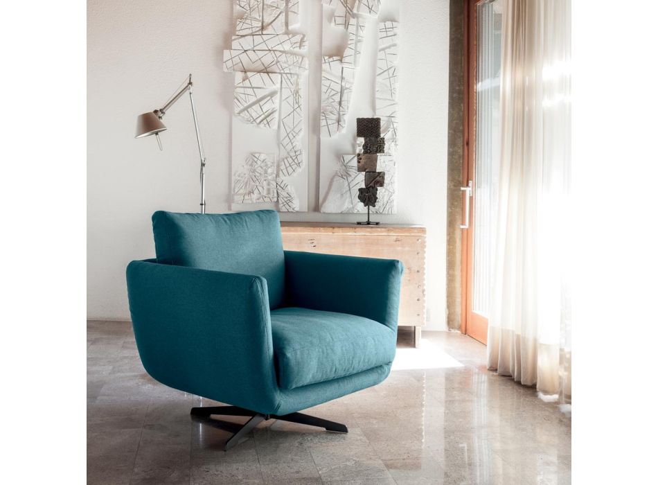 Křeslo do obývacího pokoje s možností výběru otočné nebo pevné základny Made in Italy – ironické Viadurini