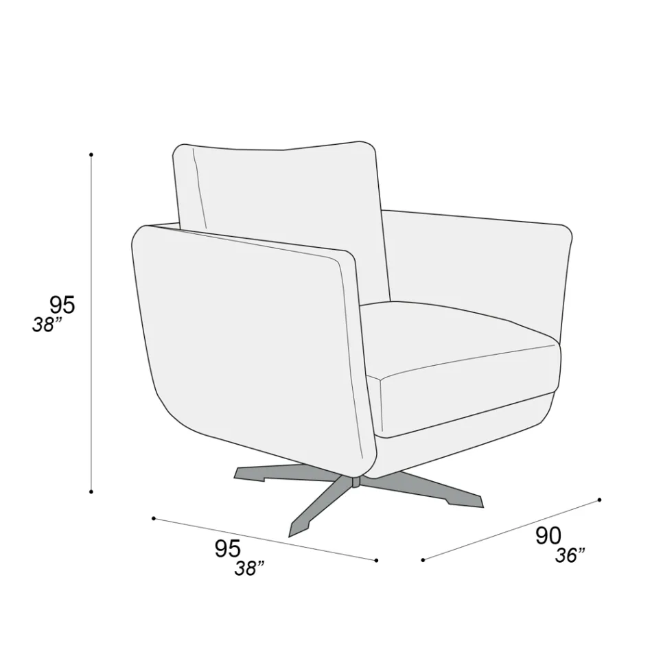 Křeslo do obývacího pokoje s možností výběru otočné nebo pevné základny Made in Italy – ironické Viadurini