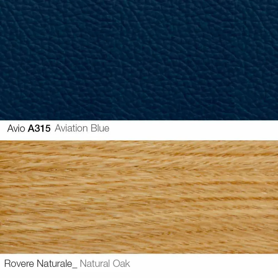 Křeslo do obývacího pokoje s podnožkou z kůže a dřeva vyrobené v Itálii - Butterfly Viadurini