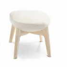 Křeslo do obývacího pokoje s podnožkou z kůže a dřeva vyrobené v Itálii - Butterfly Viadurini