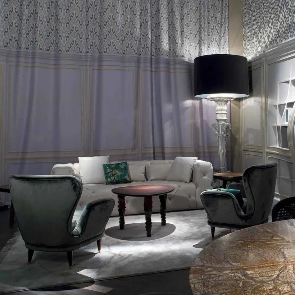 Polstrované židle klasický design lounge L78xP75cm, Benny Viadurini