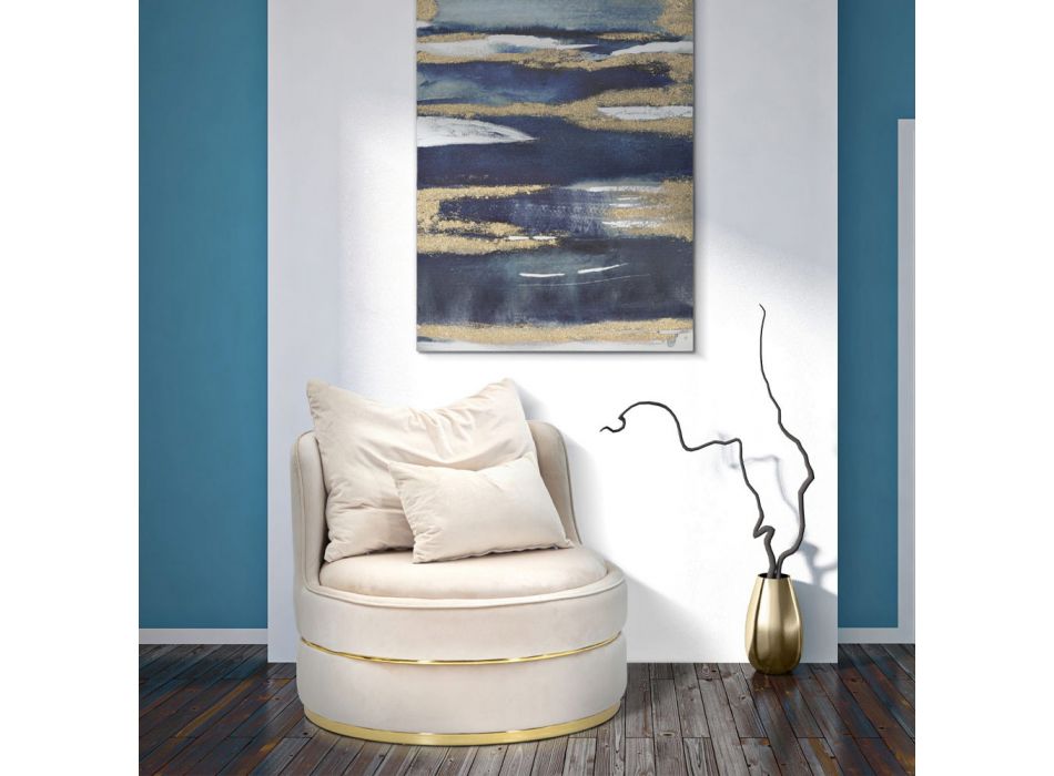 Čalouněné a čalouněné křeslo do obývacího pokoje z látky s dekoracemi - nášivka