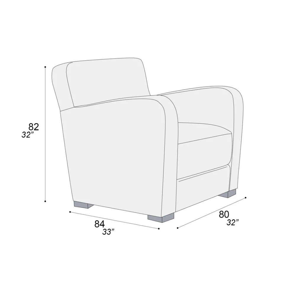 Křeslo do obývacího pokoje ze dřeva, kůže a kovu Made in Italy - Burlesco Viadurini
