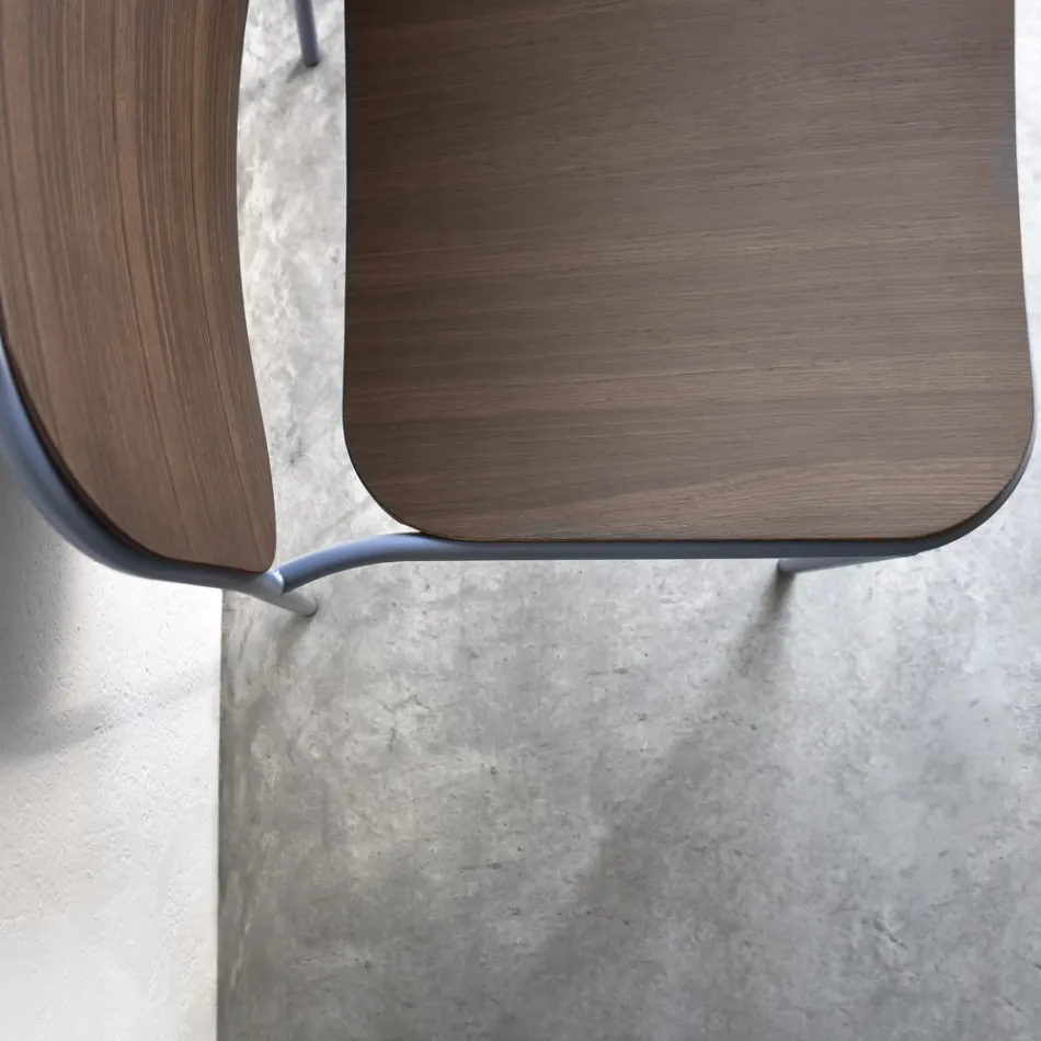 Křeslo do obývacího pokoje ze dřeva a kovu Made in Italy 2 kusy - Saffia Viadurini