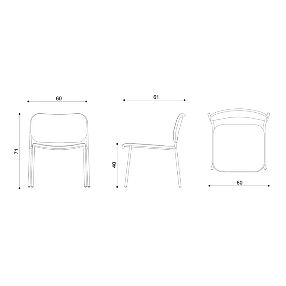 Křeslo do obývacího pokoje ze dřeva a kovu Made in Italy 2 kusy - Saffia Viadurini