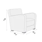 Křeslo do obývacího pokoje ze dřeva, polyuretanové pěny a kovu Made in Italy - Burlesco Viadurini