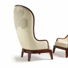 Pohodlné křeslo kůže laser dekorace, made in Italy, Eli Viadurini