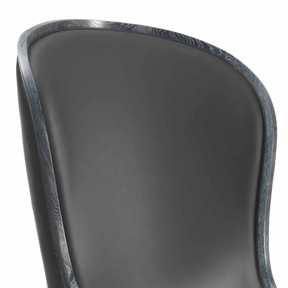 Kožené křeslo a černé vlasy Eli, luxusní klasický design Viadurini